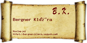 Bergner Klára névjegykártya